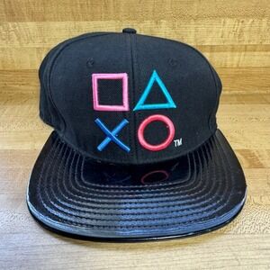 PlayStation Controller Symbols Snapback Hat Black Glossy Brim Gamer Cap 2019
